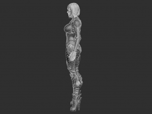 Cyborg Girl Highpoly Character 3D-Modell