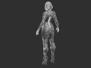 Cyborg Girl Highpoly Character 3D Model
