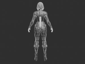 Cyborg Girl Highpoly Character 3D-Modell