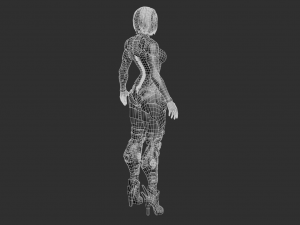 Cyborg Girl Highpoly Character 3D-Modell