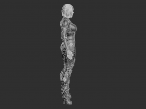 Cyborg Girl Highpoly Character 3D-Modell