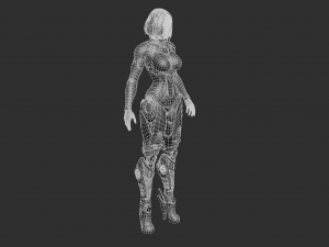 Cyborg Girl Highpoly Character 3D-Modell