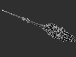 Blue Staff Highpoly Model 3D Model
