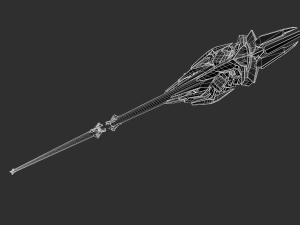 Blue Staff Highpoly Model 3D Model