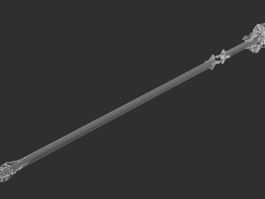 Blue Staff Highpoly Model 3D Model