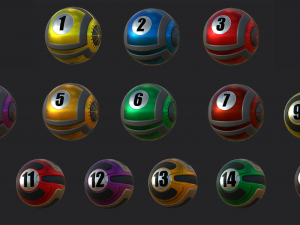 Eight Balls Collection Highpoly Model Modelo 3D
