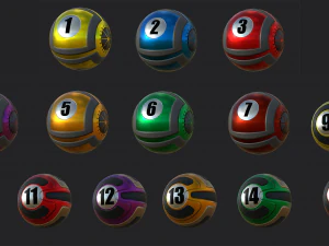 Collection de huit boules mod&egrave;le Highpoly Modèle 3D