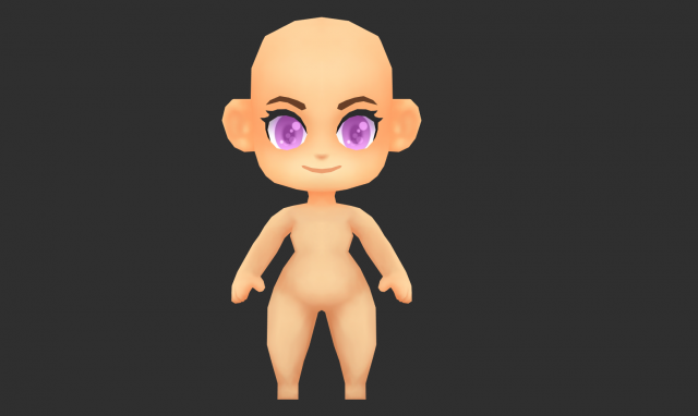 Base Girl Lowpoly Model 3D Модель .c4d .max .obj .3ds .fbx .stl .blend 