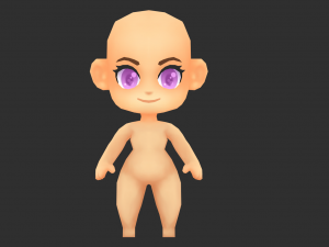 Base Girl Lowpoly Model 3D मॉडल