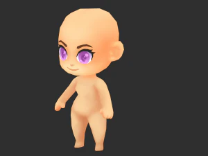 Base Girl Lowpoly Model 3D Model