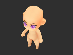 Base Girl Lowpoly Model 3D Model