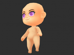 Base Girl Lowpoly Model 3D Модель