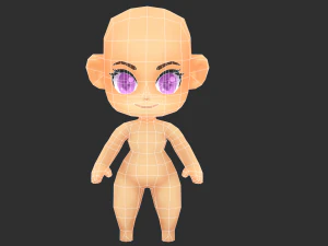 Base Girl Lowpoly Model 3D Model