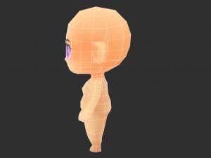 Base Girl Lowpoly Model 3D Модель