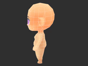 Base Girl Lowpoly Model 3D Model