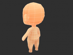 Base Girl Lowpoly Model 3D Модель