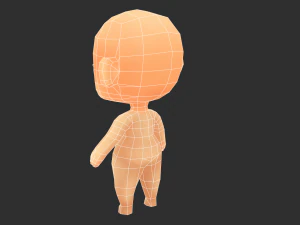 Base Girl Lowpoly Model 3D Model