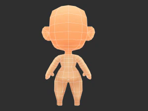 Base Girl Lowpoly Model 3D Model