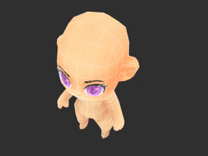 Base Girl Lowpoly Model 3D Model