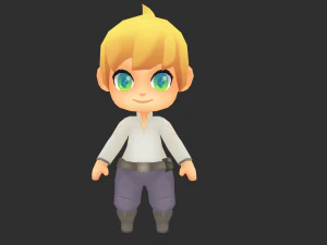 Mod&egrave;le Lowpoly gar&ccedil;on Modèle 3D