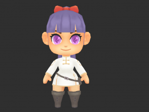 Chinese Girl Hand-Painted Low-Poly 3D Game Assets Model 3D