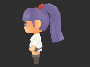 Chinese Girl Hand-Painted Low-Poly 3D Game Assets Model 3D