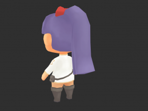 Chinese Girl Hand-Painted Low-Poly 3D Game Assets Model 3D