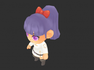Chinese Girl Hand-Painted Low-Poly 3D Game Assets Model 3D