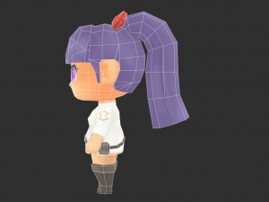 Chinese Girl Hand-Painted Low-Poly 3D Game Assets Model 3D