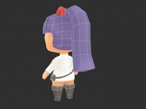 Chinese Girl Hand-Painted Low-Poly 3D Game Assets Model 3D