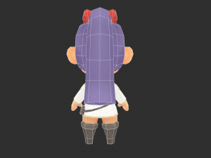 Chinese Girl Hand-Painted Low-Poly 3D Game Assets Model 3D