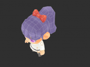 Chinese Girl Hand-Painted Low-Poly 3D Game Assets Model 3D