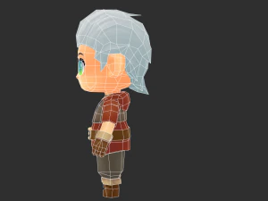 Cowboy Boy Hand-Painted Low-Poly 3D Game Assets 3D Model