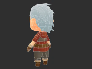 Cowboy Boy Hand-Painted Low-Poly 3D Game Assets 3D Model