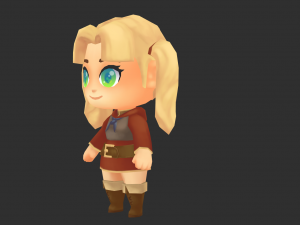 Europe Girl Hand-Painted Low-Poly 3D Game Assets 3Dモデル