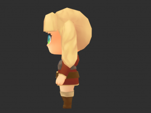 Europe Girl Hand-Painted Low-Poly 3D Game Assets 3Dモデル