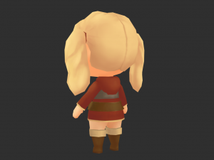 Europe Girl Hand-Painted Low-Poly 3D Game Assets 3Dモデル