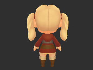 Europe Girl Hand-Painted Low-Poly 3D Game Assets 3Dモデル