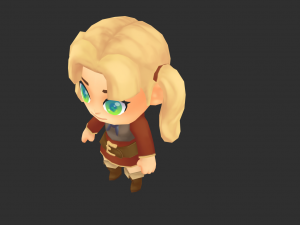 Europe Girl Hand-Painted Low-Poly 3D Game Assets 3Dモデル