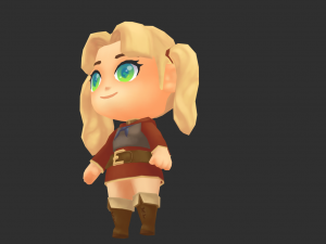 Europe Girl Hand-Painted Low-Poly 3D Game Assets 3Dモデル