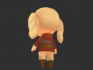 Europe Girl Hand-Painted Low-Poly 3D Game Assets 3Dモデル
