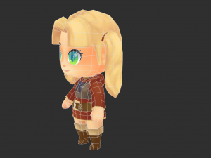 Europe Girl Hand-Painted Low-Poly 3D Game Assets 3Dモデル