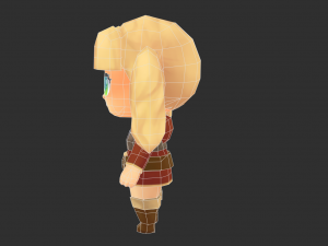 Europe Girl Hand-Painted Low-Poly 3D Game Assets 3Dモデル