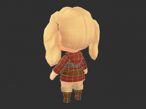 Europe Girl Hand-Painted Low-Poly 3D Game Assets 3Dモデル