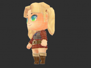 Europe Girl Hand-Painted Low-Poly 3D Game Assets 3Dモデル