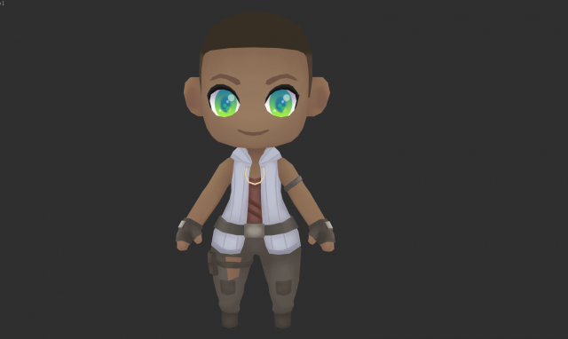 African Boy Hand-Painted Low-Poly 3D Game Assets 3D Model .c4d .max .obj .3ds .fbx .stl .blend 
