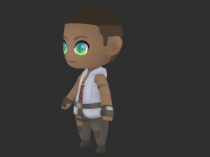 African Boy Hand-Painted Low-Poly 3D Game Assets 3D Model
