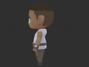 African Boy Hand-Painted Low-Poly 3D Game Assets 3D Model