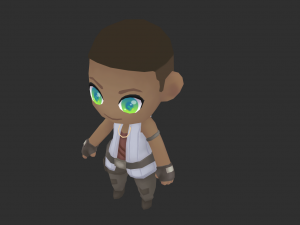 African Boy Hand-Painted Low-Poly 3D Game Assets 3D Model