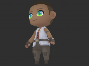 African Boy Hand-Painted Low-Poly 3D Game Assets 3D Model